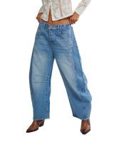 Good Luck Mid-Rise Barrel Jeans in Ultra Light Beam