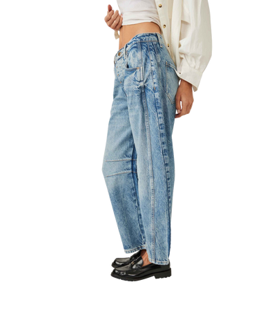 Good Luck Mid-Rise Barrel Jeans in Ultra Light Beam