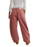 Good Luck Mid-Rise Barrel Trousers in Sunsetter
