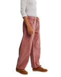 Good Luck Mid-Rise Barrel Trousers in Sunsetter
