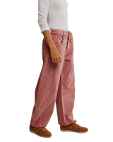 Good Luck Mid-Rise Barrel Trousers in Sunsetter