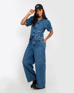 The Free People Womens Edison Jumpsuit in Cape Blue