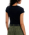 The Free People Womens Protagonist Cropped Cap Sleeve T-Shirt in Black