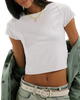 The Free People Womens Protagonist Cropped Cap Sleeve T-Shirt in White