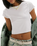 The Free People Womens Protagonist Cropped Cap Sleeve T-Shirt in White