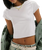 The Free People Womens Protagonist Cropped Cap Sleeve T-Shirt in White