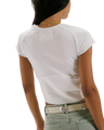 The Free People Womens Protagonist Cropped Cap Sleeve T-Shirt in White