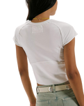 The Free People Womens Protagonist Cropped Cap Sleeve T-Shirt in White