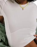 The Free People Womens Protagonist Cropped Cap Sleeve T-Shirt in White