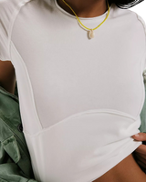 The Free People Womens Protagonist Cropped Cap Sleeve T-Shirt in White