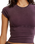 The Free People Womens Protagonist Cropped Cap Sleeve T-Shirt in Vintage Grape