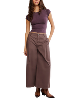 The Free People Womens Protagonist Cropped Cap Sleeve T-Shirt in Vintage Grape