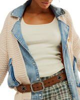 The Free People Womens Starcrossed Studded Belt in Bronze Age