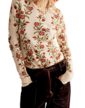 Pretty Little Thermal Top in Sand Combo Folk Vine