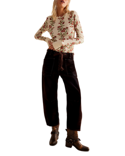 Pretty Little Thermal Top in Sand Combo Folk Vine