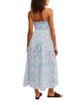 The Free People Womens Sweet Nothings Midi Dress in Blue Vista Combo