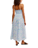 The Free People Womens Sweet Nothings Midi Dress in Blue Vista Combo