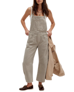 The Free People Womens Good Luck Dungarees in Cobblestone