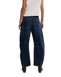 Good Luck Mid-Rise Barrel Jeans in Deep End