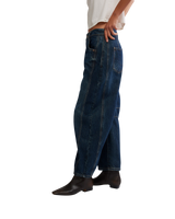 Good Luck Mid-Rise Barrel Jeans in Deep End