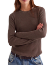 The Free People Womens Easy Does It Long Sleeve T-Shirt in Double Espresso