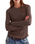 The Free People Womens Easy Does It Long Sleeve T-Shirt in Double Espresso