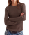 The Free People Womens Easy Does It Long Sleeve T-Shirt in Double Espresso