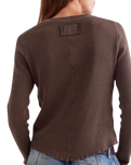 The Free People Womens Easy Does It Long Sleeve T-Shirt in Double Espresso