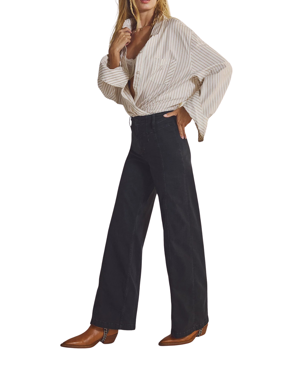 Libre Wide Leg Jeans in Cafe Noir