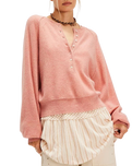Porta Cashmere Henley Jumper in Coral