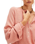 Porta Cashmere Henley Jumper in Coral