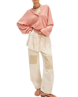 Porta Cashmere Henley Jumper in Coral