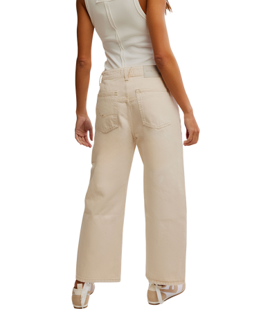 The Free People Womens Deep Trance Dropped Boyfriend Jeans in Casual Khaki