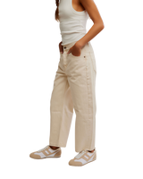 The Free People Womens Deep Trance Dropped Boyfriend Jeans in Casual Khaki