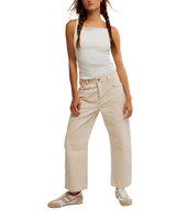 The Free People Womens Deep Trance Dropped Boyfriend Jeans in Casual Khaki