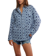 Hidden Flower Camo Shirt in Navy Combo