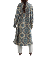 Brick Lane Jacquard Maxi Shirt Jacket in Blue Combo
