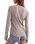 The Free People Womens Jamie Henley Long Sleeve T-Shirt in Quiet Grey