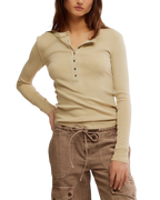 Jamie Henley Long Sleeve T-Shirt in Semolina