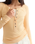 The Free People Womens Jamie Henley Long Sleeve T-Shirt in Peachy Keen