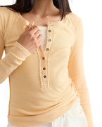 The Free People Womens Jamie Henley Long Sleeve T-Shirt in Peachy Keen