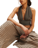 Striped Quinn Trousers in Charcoal Combo