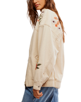 The Free People Womens Dusty Trails Jacket in Ivory Combo