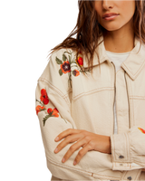 The Free People Womens Dusty Trails Jacket in Ivory Combo