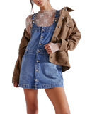 The Free People Womens Edie Denim Dress in Nimbus