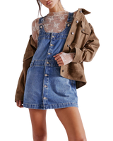 The Free People Womens Edie Denim Dress in Nimbus