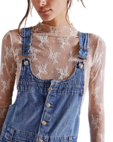 The Free People Womens Edie Denim Dress in Nimbus