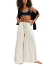 Wait A Minute Wide Leg Trousers in Oatmeal Heather