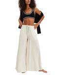Wait A Minute Wide Leg Trousers in Oatmeal Heather