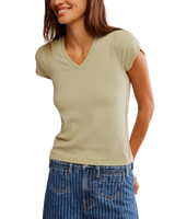 The Free People Womens The Tee That Got Away T-Shirt in Washed Sage